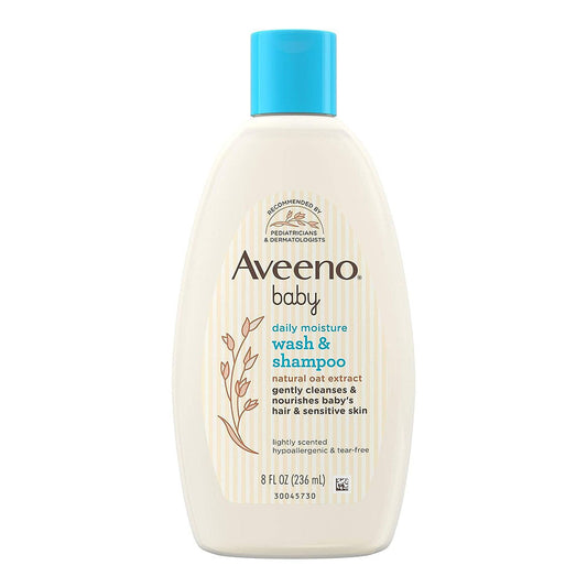 Aveeno Baby Wash And Shampoo With Natural Oat Formula, Lightly Scented, 8 Oz