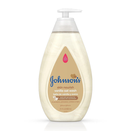 Johnsons Skin Nourishing Baby Wash with Vanilla And Oat Extract, 27.1 Oz